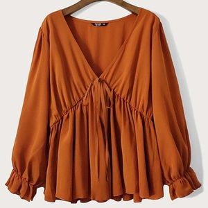 v neck peplum blouse
